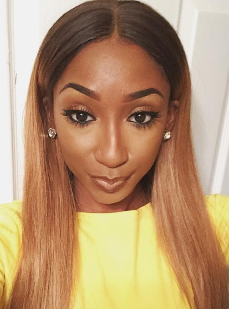 Stock Rihanna Inspired Straight Ombre Color Human Hair Full Lace