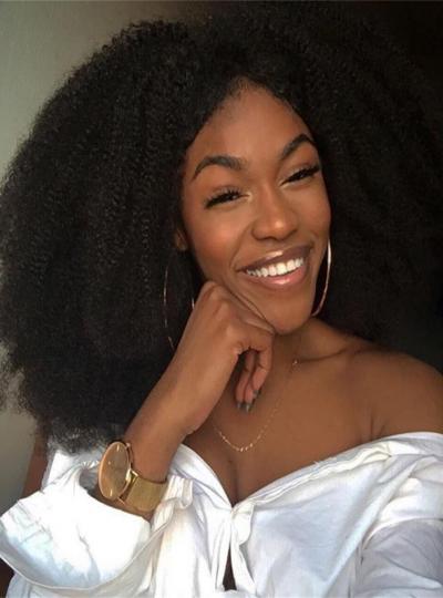 Stock Brandy Norwood Curly Human Hair Full Lace Wig Curly Cst004