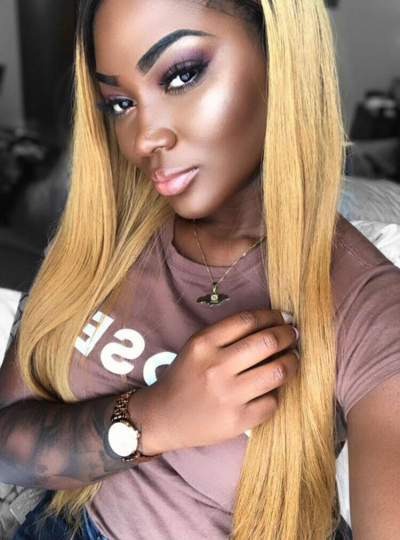 Stock Rihanna Inspired Straight Ombre Color Human Hair Full Lace