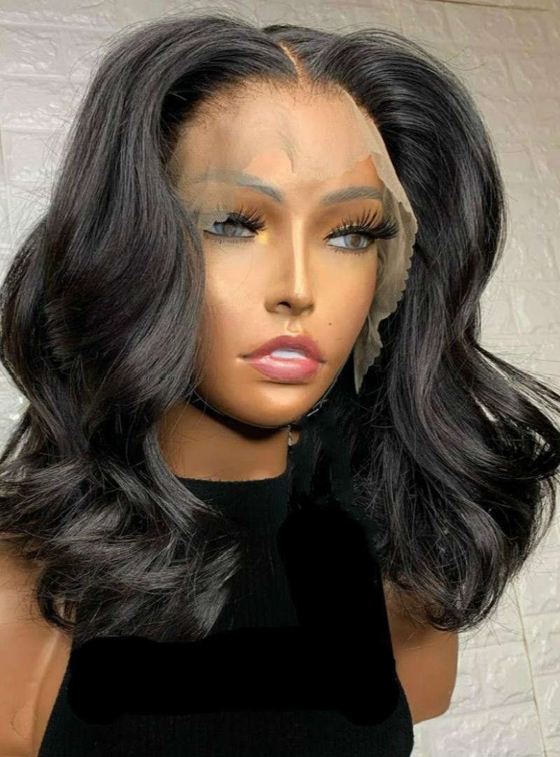 16 inch human hair lace front wig