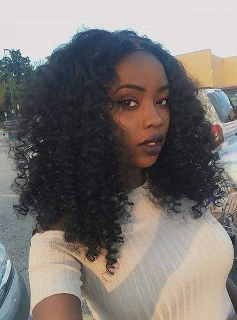 Custom Indian Virgin Human Hair Curly Full Lace Wig Cc004 Home
