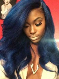 blue wigs human hair